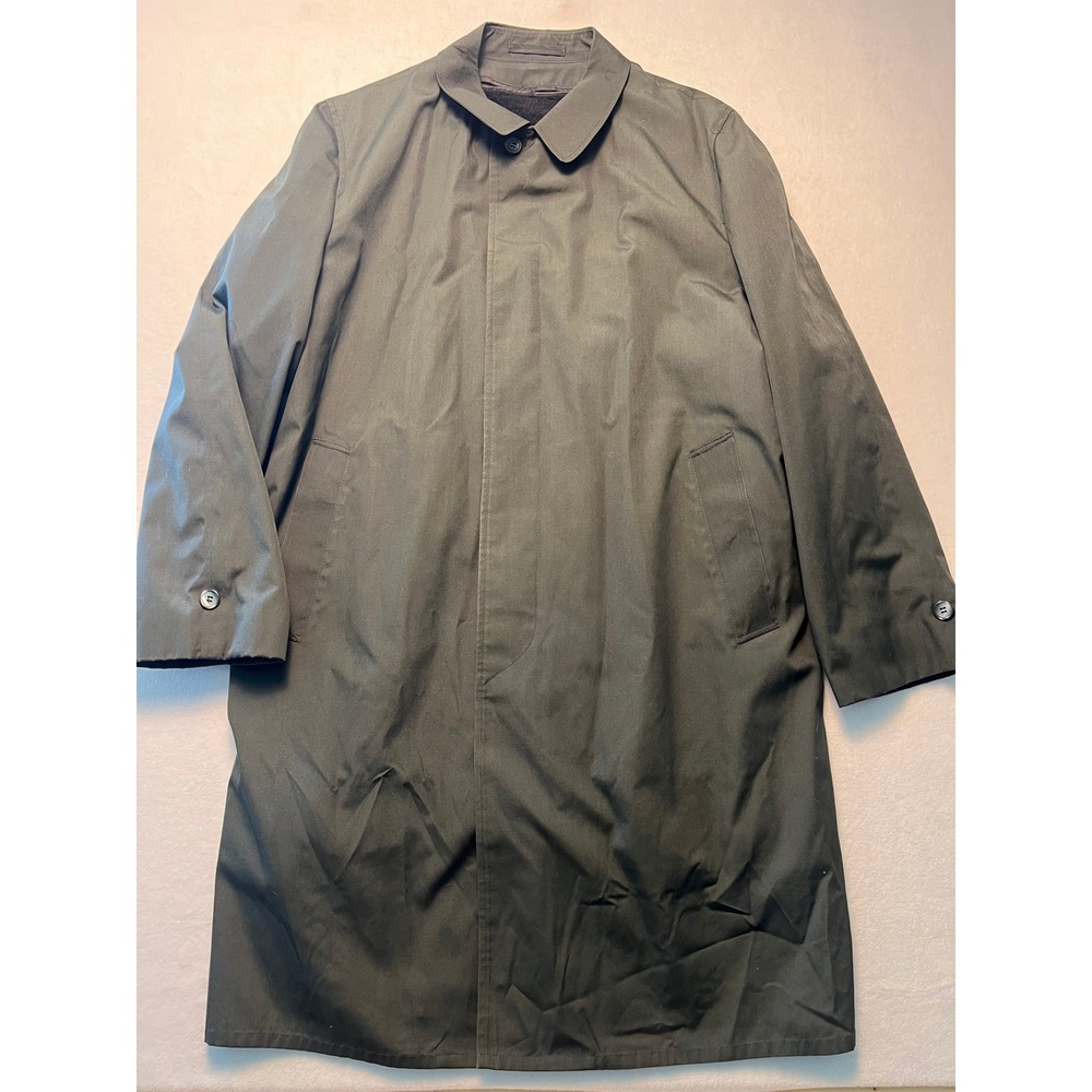 VTG Rainfair XL Rain Topcoat Mod Trench Coat Dark Green Removable Liner
